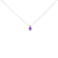 14K White Gold 5X5 MM Heart Shaped Purple Amethyst Solitaire Pendant Necklace