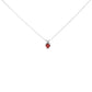 14K White Gold 5X5 MM Heart Shaped Purple Amethyst Solitaire Pendant Necklace