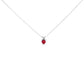 14K White Gold 5X5 MM Heart Shaped Purple Amethyst Solitaire Pendant Necklace