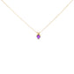 14K White Gold 5X5 MM Heart Shaped Purple Amethyst Solitaire Pendant Necklace