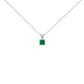 14K White Gold 5x5 MM Square Shaped Purple Amethyst Solitaire Pendant Necklace