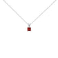 14K White Gold 5x5 MM Square Shaped Purple Amethyst Solitaire Pendant Necklace