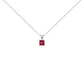 14K White Gold 5x5 MM Square Shaped Purple Amethyst Solitaire Pendant Necklace