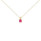 14K White Gold 5x5 MM Square Shaped Purple Amethyst Solitaire Pendant Necklace