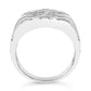 Sterling Silver Diamond Accent Geometric Band Ring