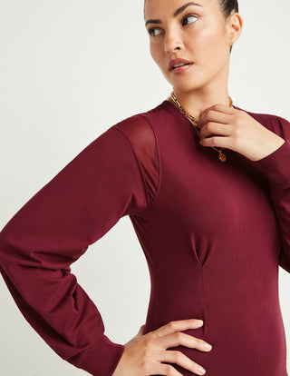 Body com mangas compridas Merlot [NÃO USAR]