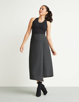 Banded-Waist Wrap Skirt