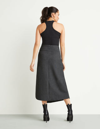Banded-Waist Wrap Skirt