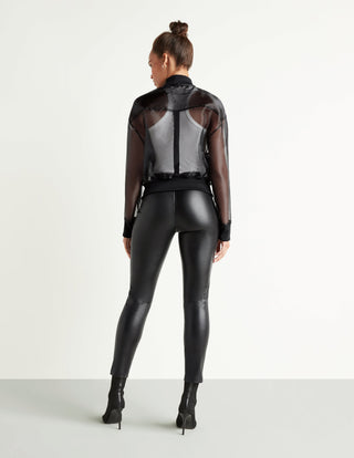 Jaqueta Bomber Transparente Preta