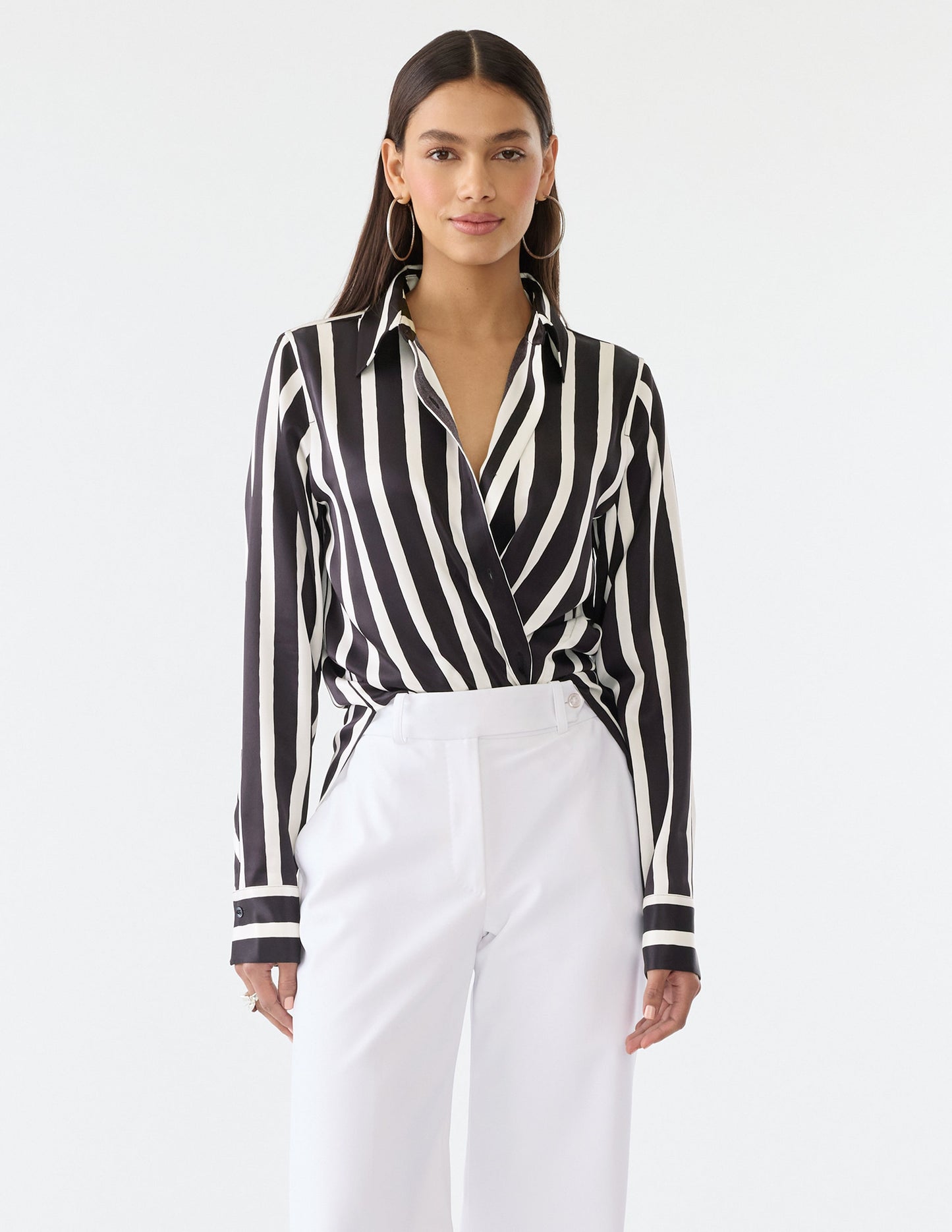 Túnica listrada com botões