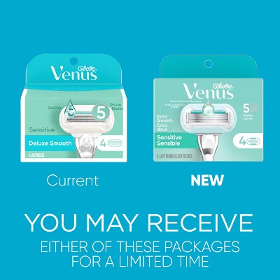 Venus Deluxe Smooth Sensitive Women & Razor Blade Refills 4ct - Missing Box
