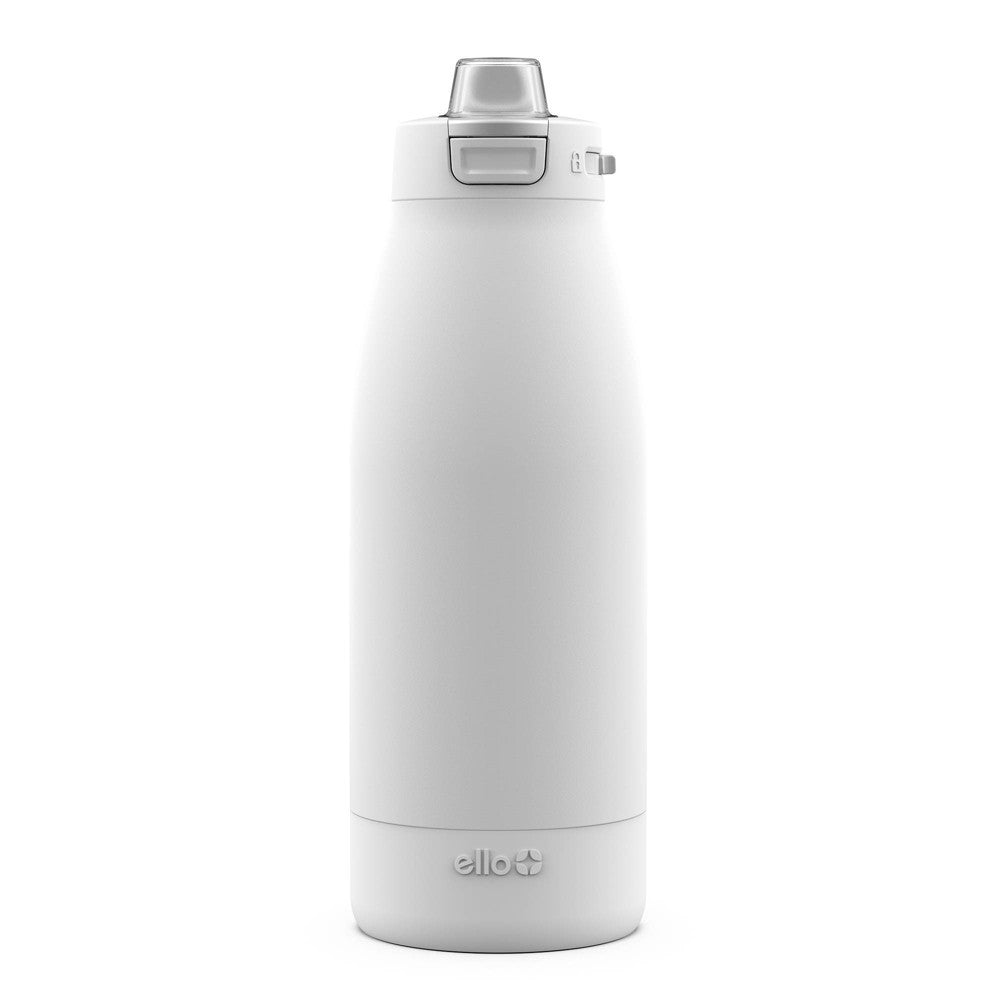 Ello Colby 40oz Stainless Steel Water Bottle White Insulated Reusable Portable Drinkware for Cold Beverages