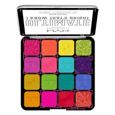NYX Professional Makeup Ultimate Eyeshadow Palette Bright 0.32 oz - Imperfect Container
