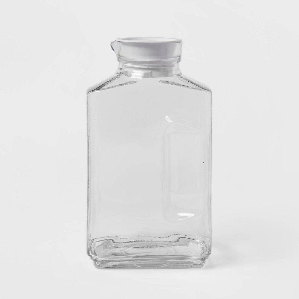 64oz Glass Straight Side Pitcher with Lid  Threshold™