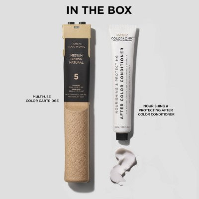 L'Oreal Paris Colorsonic Permanent Hair Color Cartridge Darkest Brown Natural 3 - Imperfect Box