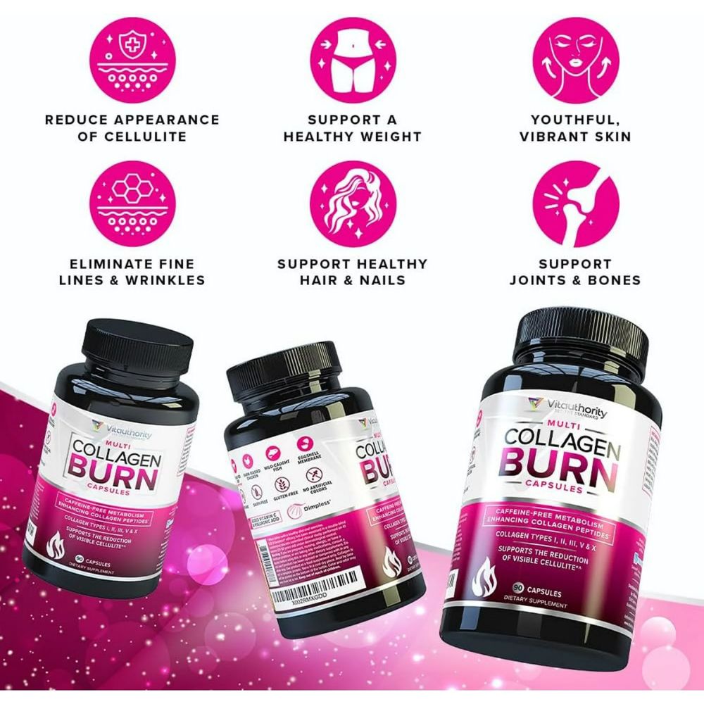 Vitauthority Multi Collagen Burn Capsules w/ Peptides Choice of Supply