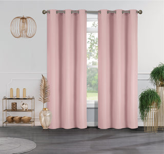 J&V TEXTILES 4-Panels: Room Darkening Thermal Insulated Blackout Grommet Window Curtain Panels for Living Room