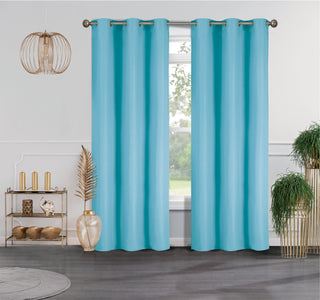 J&V TEXTILES 4-Panels: Room Darkening Thermal Insulated Blackout Grommet Window Curtain Panels for Living Room