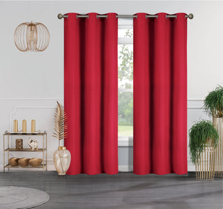 J&V TEXTILES 4-Panels: Room Darkening Thermal Insulated Blackout Grommet Window Curtain Panels for Living Room