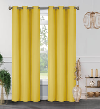 J&V TEXTILES 4-Panels: Room Darkening Thermal Insulated Blackout Grommet Window Curtain Panels for Living Room