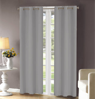 J&V TEXTILES 4-Panels: Room Darkening Thermal Insulated Blackout Grommet Window Curtain Panels for Living Room