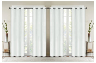J&V TEXTILES 4-Panels: Room Darkening Thermal Insulated Blackout Grommet Window Curtain Panels for Living Room