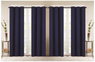 J&V TEXTILES 4-Panels: Room Darkening Thermal Insulated Blackout Grommet Window Curtain Panels for Living Room