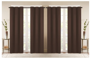 J&V TEXTILES 4-Panels: Room Darkening Thermal Insulated Blackout Grommet Window Curtain Panels for Living Room
