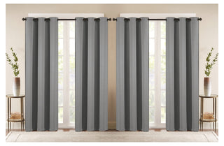 J&V TEXTILES 4-Panels: Room Darkening Thermal Insulated Blackout Grommet Window Curtain Panels for Living Room