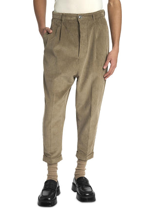 Ami Corduroy Carrot Trousers Brown Size M