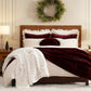 HiEnd Accents Stella Faux Silk Velvet Double Box Stitch Modern Rustic 3 Piece Quilt Set