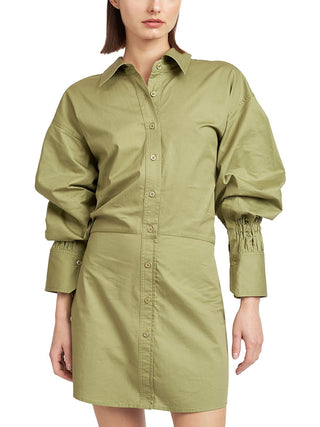 Vestido Camisa de Algodão En Saison Verde Tamanho P