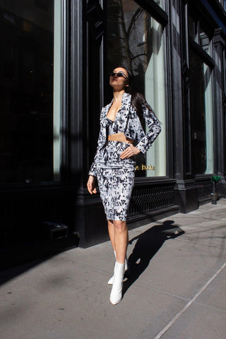 Saia Lápis Geométrica Amour – Saia Justa Feminina Estilosa