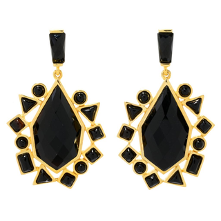 1 Brincos de gota com pedras preciosas multiformato