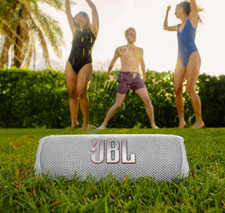 Caixa de som portátil Bluetooth JBL Flip 6 à prova d'água sem fio - Branca