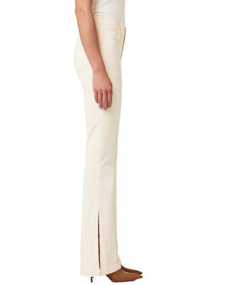 Calça jeans Joe's Jeans The Frankie Mid Rise Corduroy Bootcut em Double Cream Bege