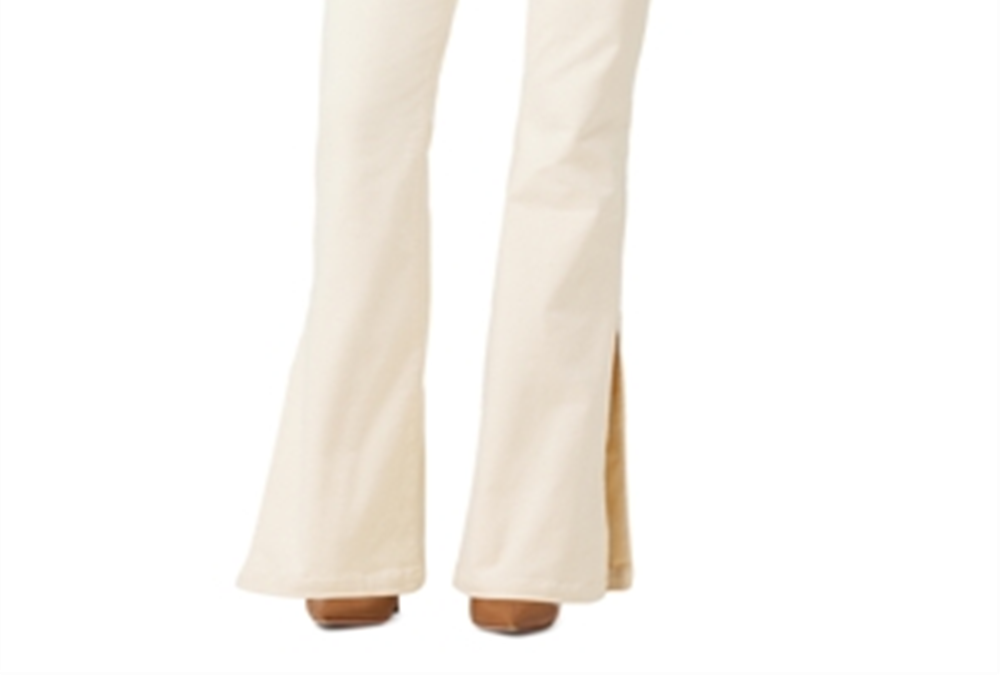 Calça jeans Joe's Jeans The Frankie Mid Rise Corduroy Bootcut em Double Cream Bege