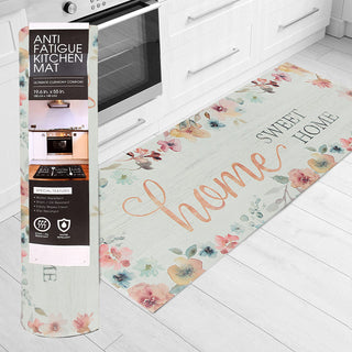 Tapete de cozinha de espuma viscoelástica antifadiga chique de 20" x 55" (Lar Doce Lar) 