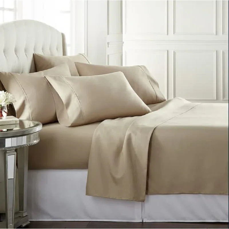 Conjunto de 4 peças: Lençóis luxuosos de bolso profundo 100% algodão egípcio de 1000 fios