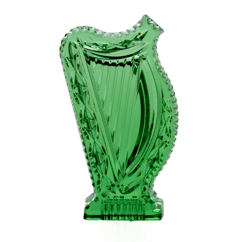 Waterford Crystal 5" Green Harp Collectible