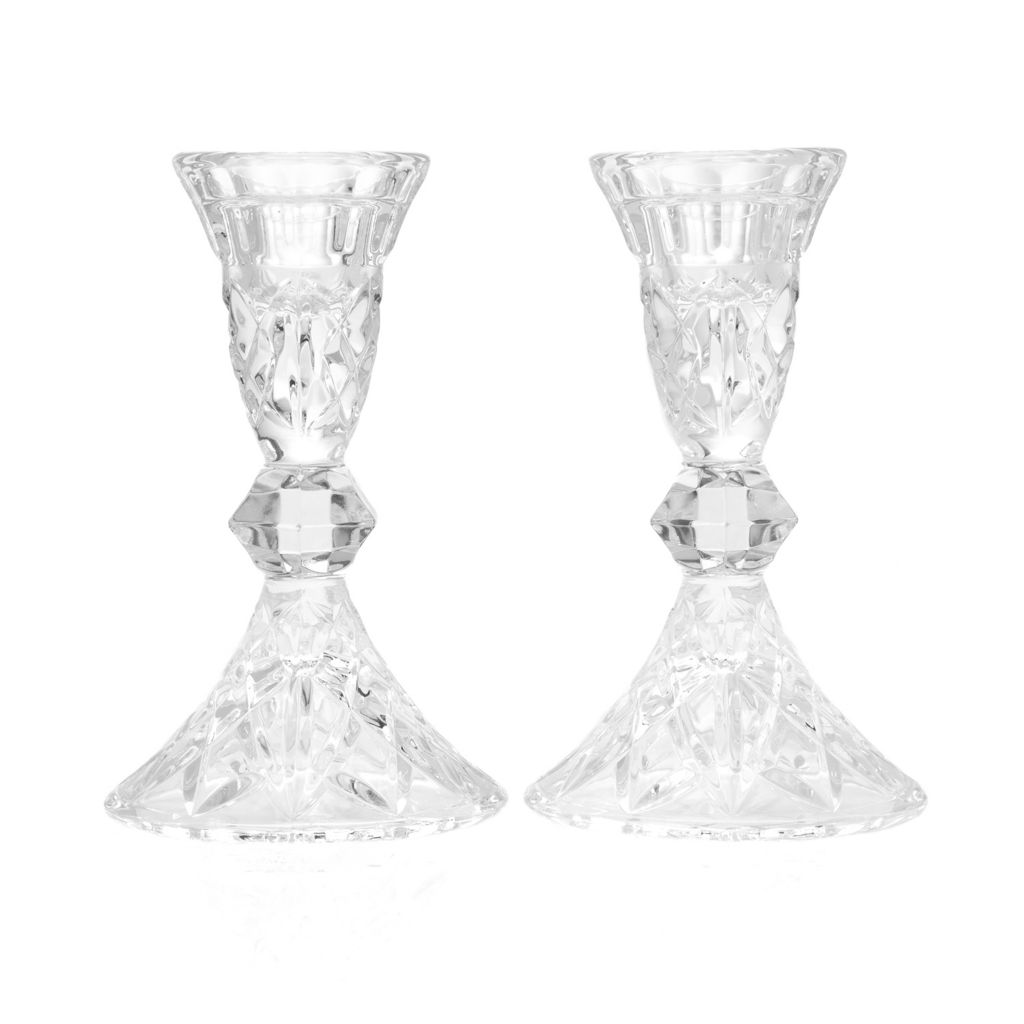 Waterford Crystal Romantic Set of 2 (5") Footed Taper Candle Holders