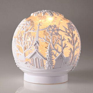 At Home w/ Jorge 6.5" Winter Scene LED Spinning Water Snow Globe