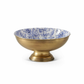 At Home w/ Jorge Parez 11" Brass Metal & Blue Floral Footed Bowl