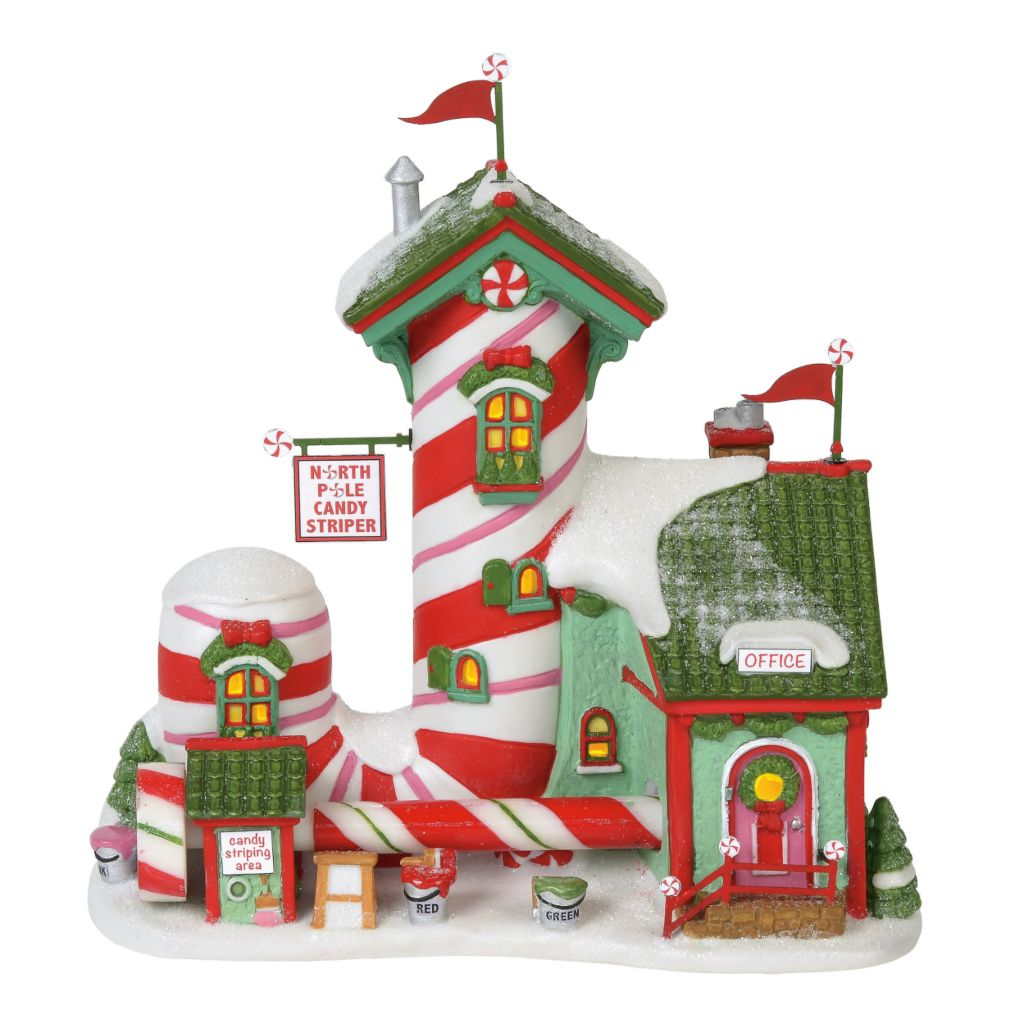 Department 56 North Pole Candy Striper Lit & Animated House