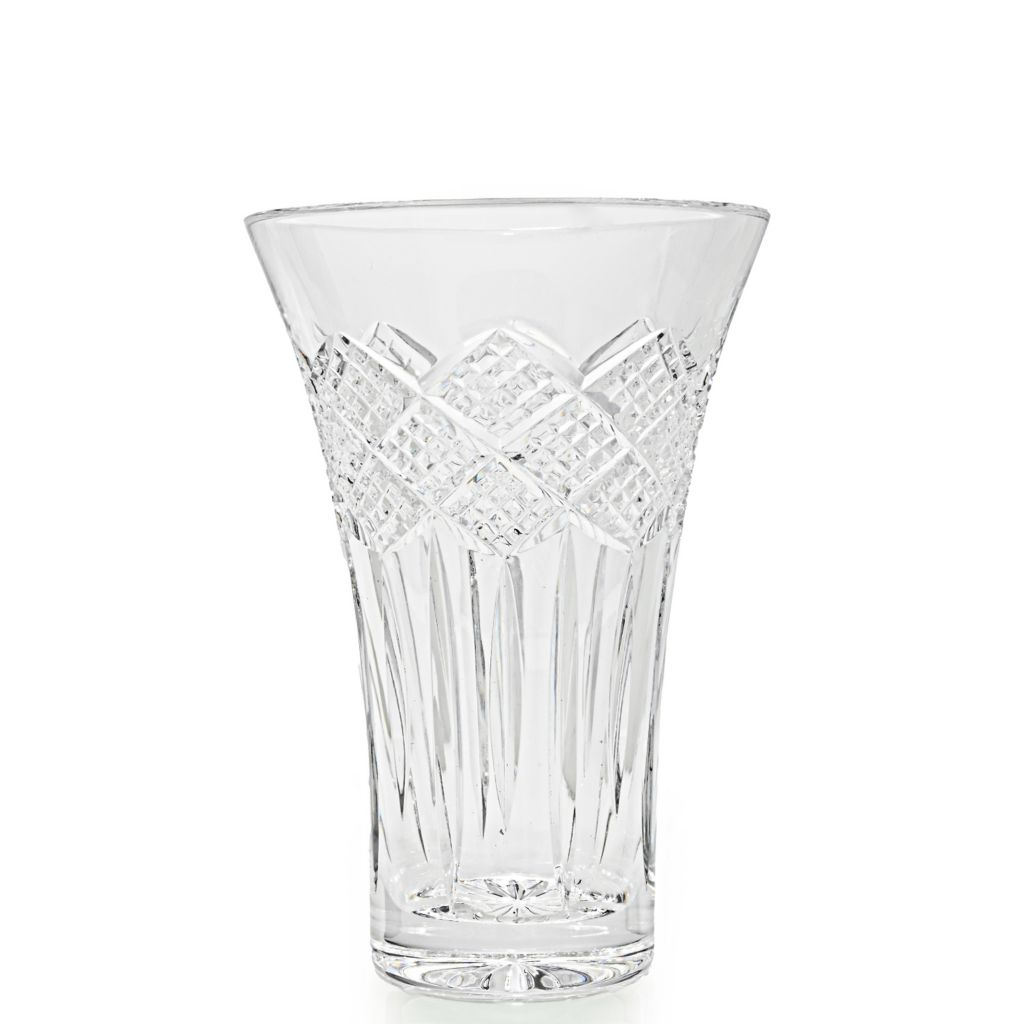 House of Waterford Crystal Cliffs of Moher Strawberry-Cut Vase -
