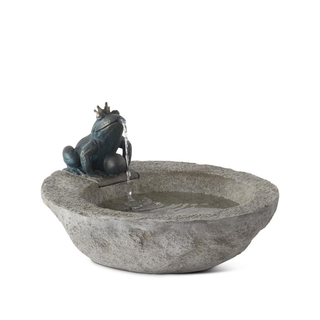 At Home w/ Jorge Perez 17" Faux Stone Resin Frog Fountain