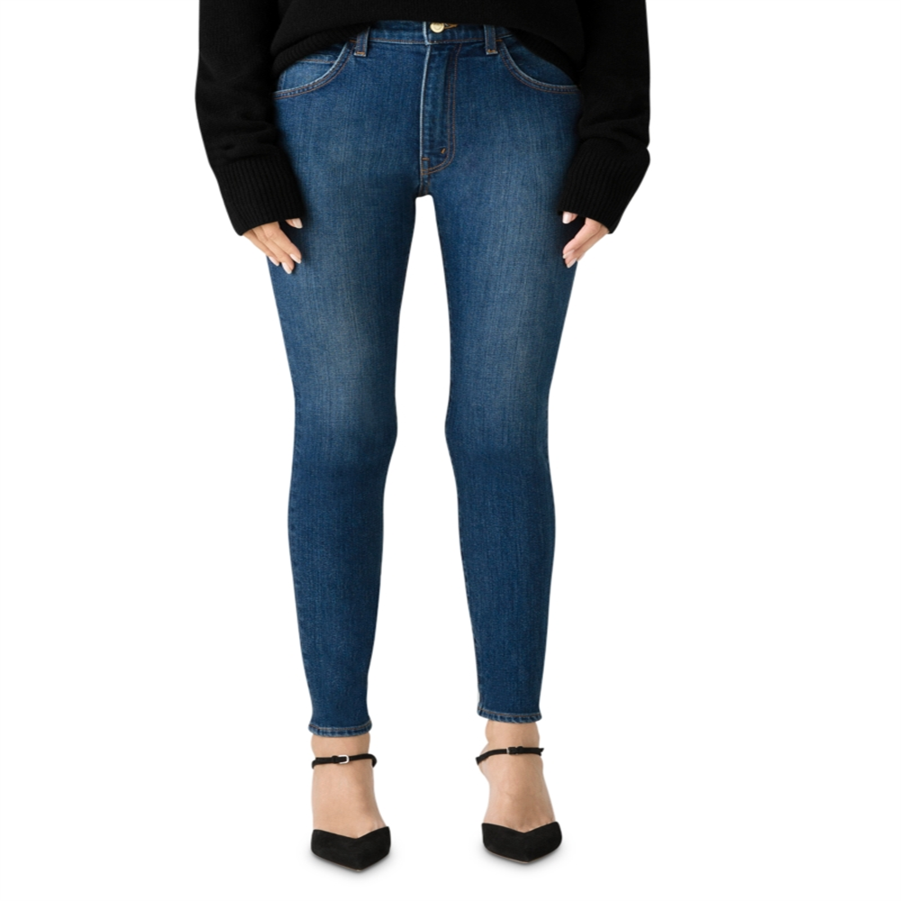 Calça jeans skinny St. John Newport de cintura alta, azul marinho, tamanho 2