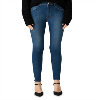 Calça jeans skinny St. John Newport de cintura alta, azul marinho, tamanho 2