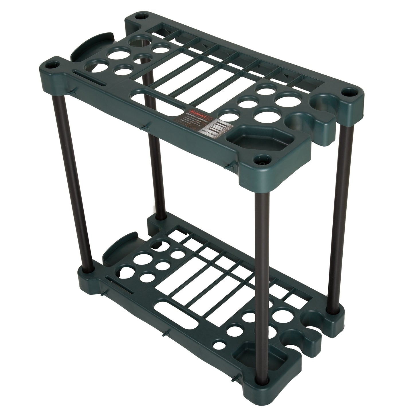 Garden Tool Organizer  23Inch Utility Rack Holds up to 30 Yard Tools to Maximize Floor Space by Stalwart Green