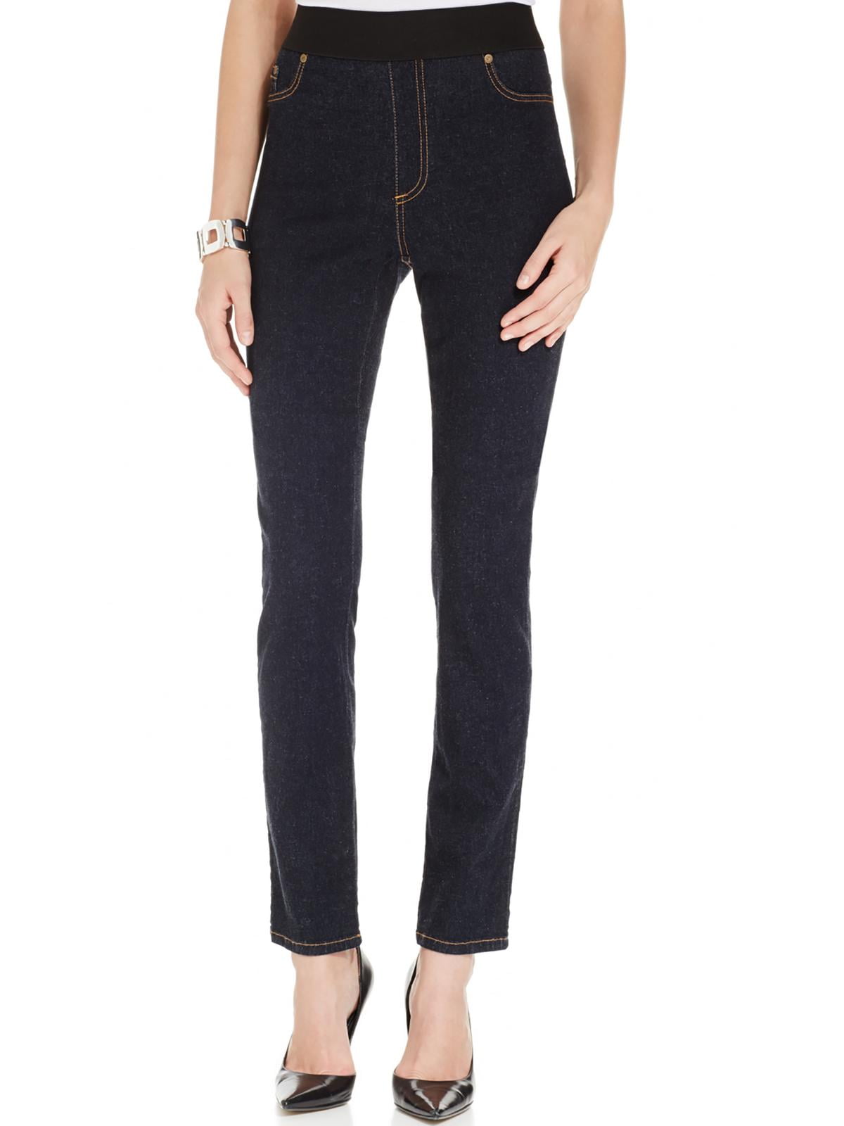 Calças jegging Karen Kane femininas de cintura alta, lavagem escura, azul, tamanho 8